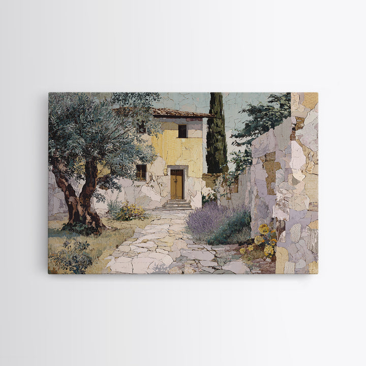 Olive Grove Path Framed Canvas Print, Italian Villa Art, Oil Painting, Living Room Decor, Fine Art, Villa, Farmhouse Wall Art, IVA-3x2-31