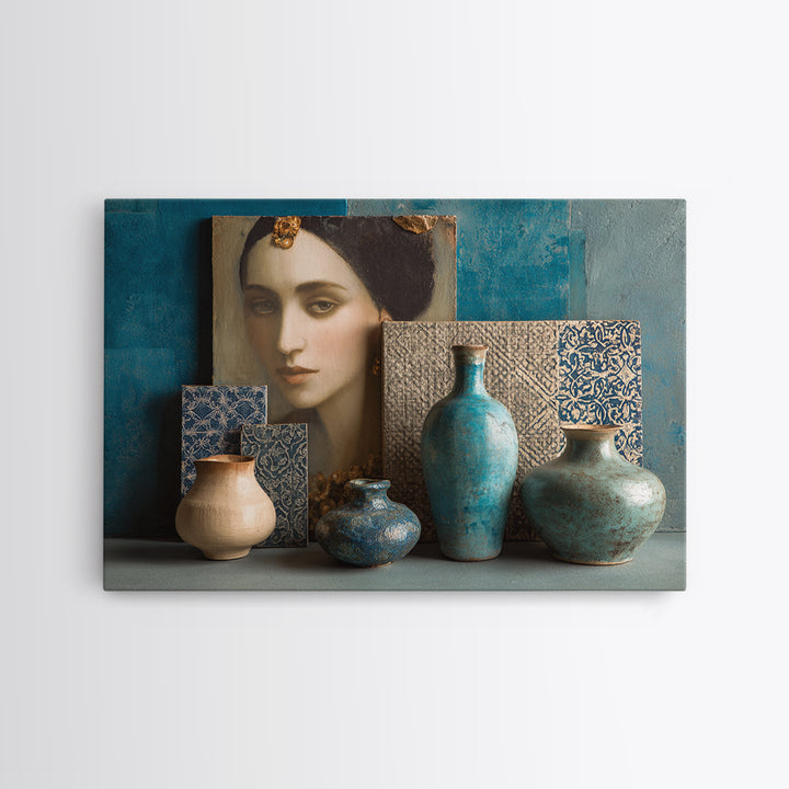 Renaissance Inspired Portrait with Modern Softness Canvas Print, Italian Villa Art, Oil Painting, Living Room Decor, Villa, IVA-3x2-70