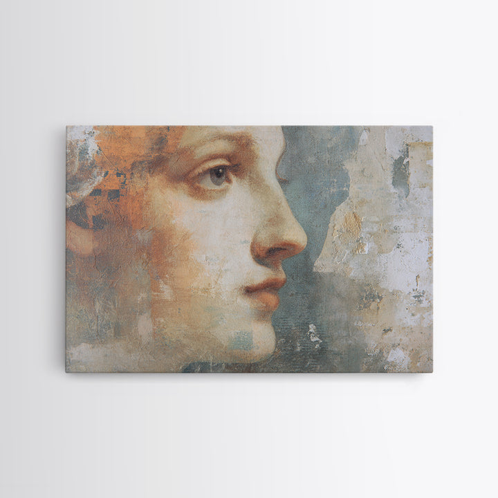 Renaissance Inspired Portrait with Modern Softness Canvas Print, Italian Villa Art, Living Room Decor, Fine Art, Villa, IVA-3x2-94
