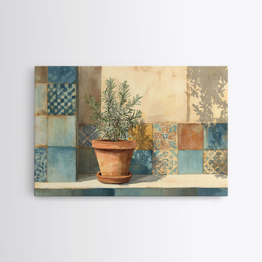 Terra Cotta Pot Canvas Print, Italian Villa Art, Living Room Wall Art, Living Room Decor, Fine Art, Villa, Gallery Wall Set, IVA-3x2-98