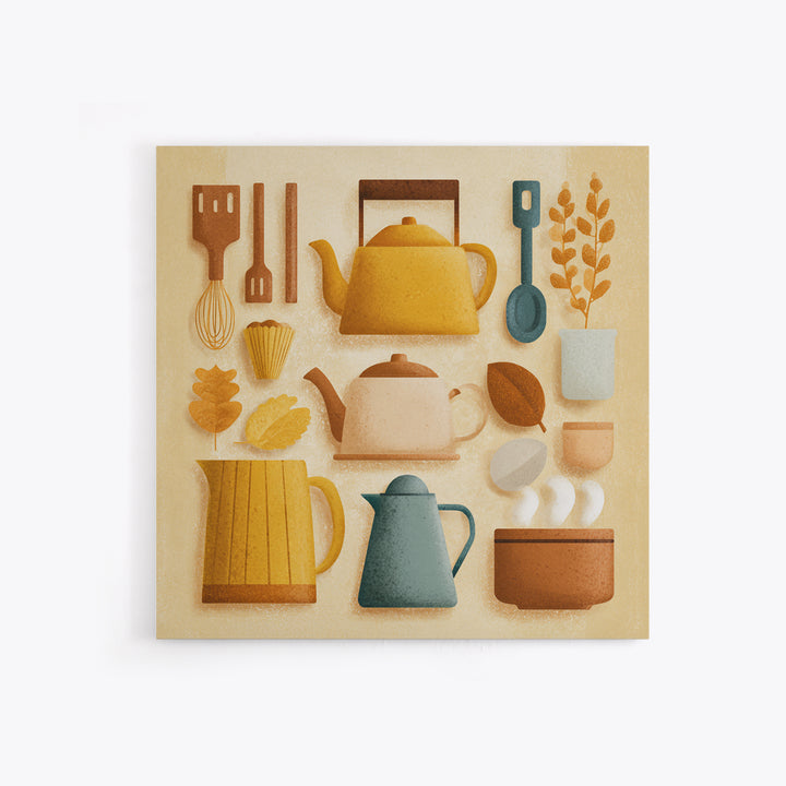 Kitchen Utensil Silhouettes Framed Canvas Print, Kitchen Art, Kitchen Print, Kitchen Decor, Fine Art, Kitchen, Art Print, KIT-1x1-21