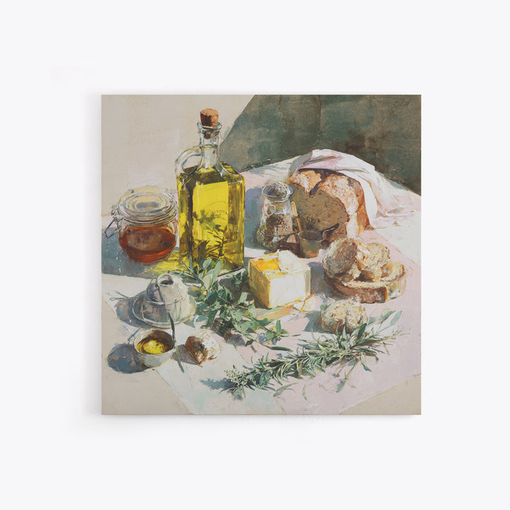 Olive Oil Bottle and Rosemary Branch Framed Canvas Print, Kitchen Art, Fine Art Print, Kitchen Decor, Fine Art, Kitchen, KIT-1x1-29