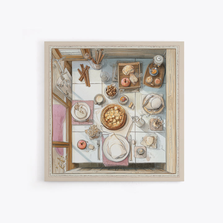 Apple Pie Cooling Framed Canvas Print, Kitchen Art, Gallery Decor, Kitchen Decor, Fine Art, Kitchen, Contemporary Art, KIT-1x1-32
