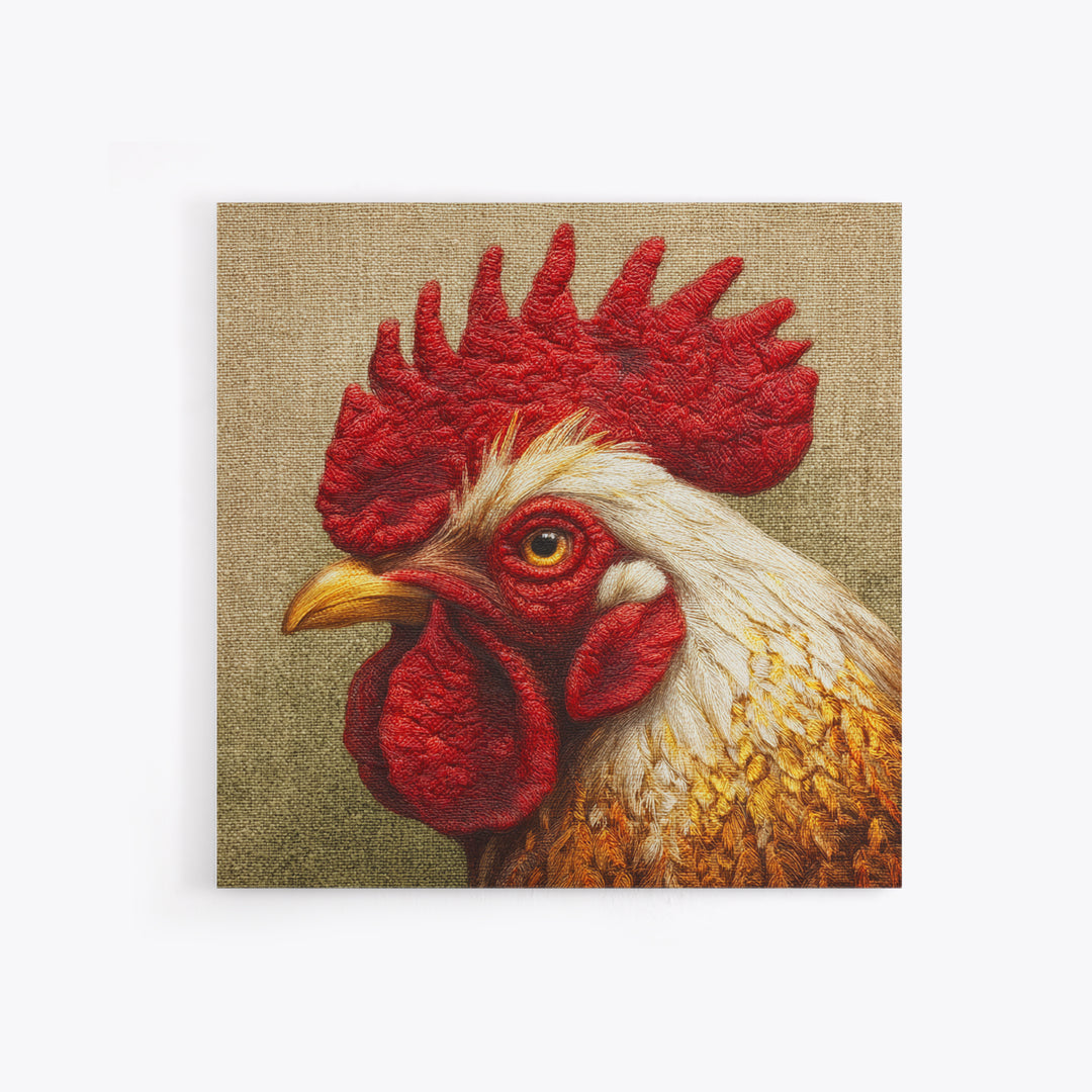 Rooster Portrait for Country Kitchen Charm Framed Canvas Print, Kitchen Art, Kitchen Wall Decor, Kitchen Decor, Kitchen, KIT-1x1-64