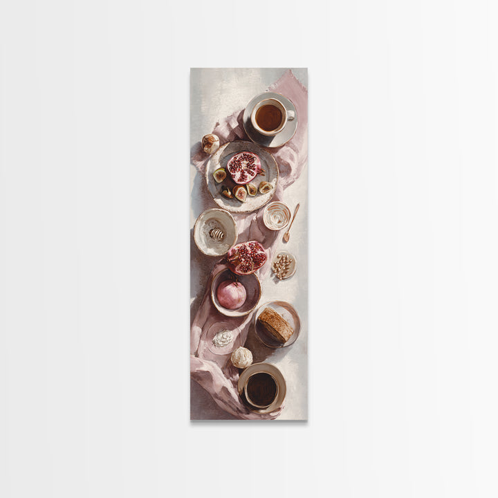 Figs Pomegranates and Linen Composition Canvas Print, Kitchen Art, Gallery Decor, Kitchen Decor, Fine Art, Kitchen, KIT-1x3-82
