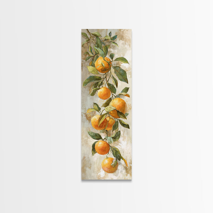 Orange Citrus Botanical Branch Canvas Print, Kitchen Art, Kitchen Print, Kitchen Decor, Oil Painting, Kitchen, Art Print, KIT-1x3-95