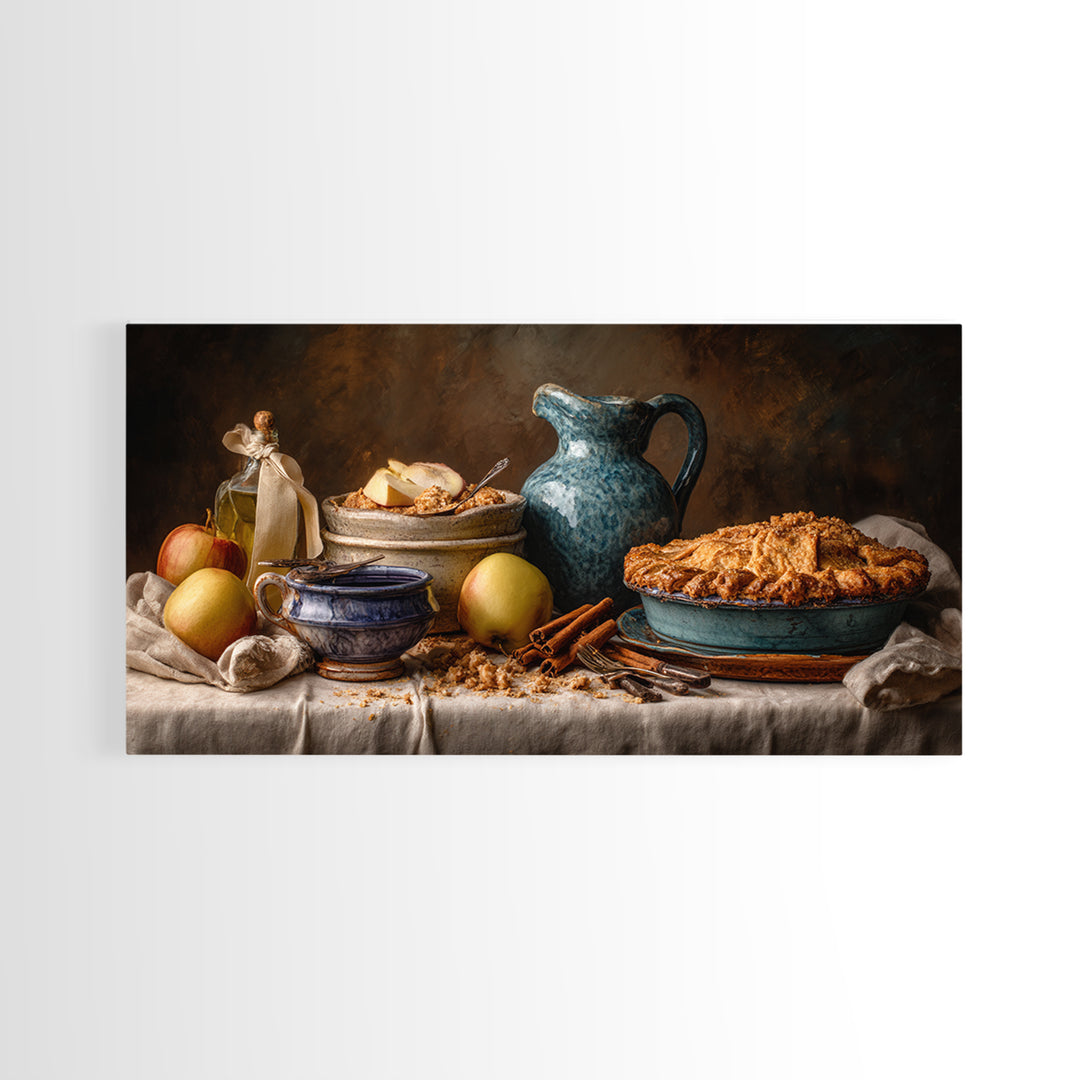 Apple Pie Cooling Framed Canvas Print, Kitchen Art, Coffee Art, Kitchen Decor, Kitchen, Fine Art Print, Statement Artwork, KIT-2x1-100