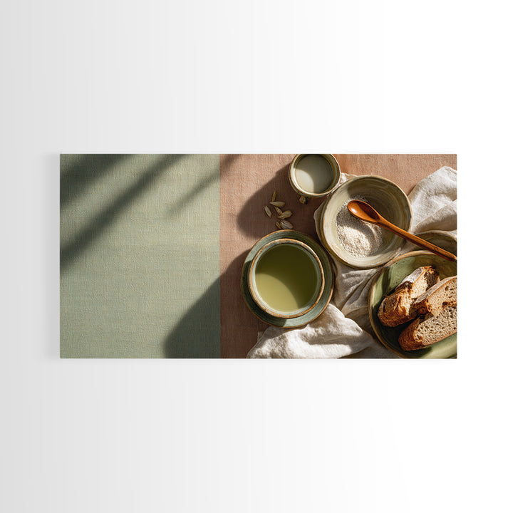 Artichoke Closeup in Painterly Green Tones Framed Canvas Print, Kitchen Art, Fine Art Print, Kitchen Decor, Fine Art, Kitchen, KIT-2x1-16