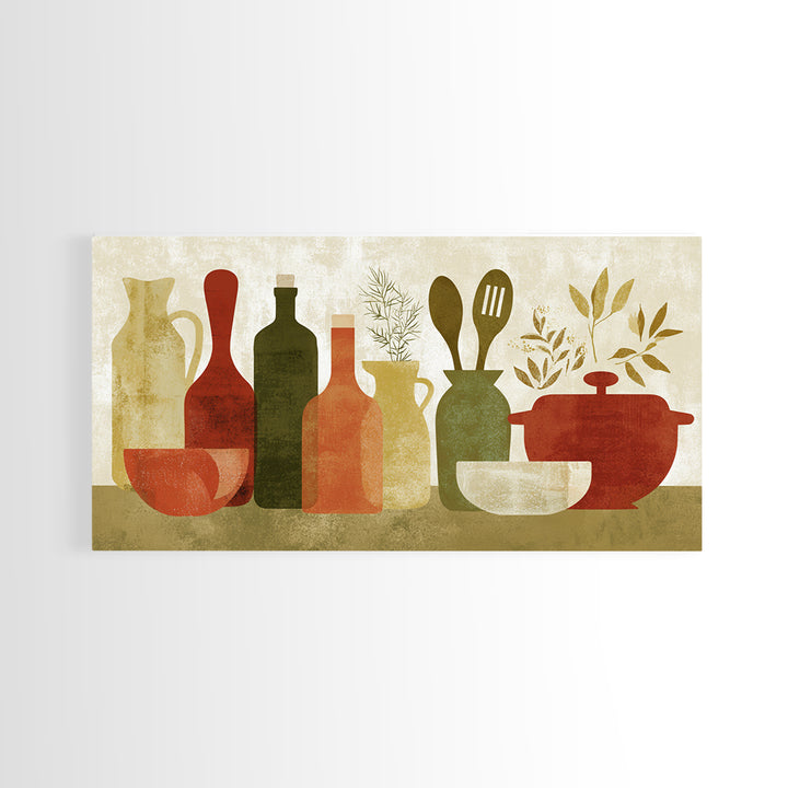 Kitchen Utensil Silhouettes Canvas Print, Kitchen Art, Contemporary Art, Kitchen Decor, Abstract Art, Kitchen, Kitchen Wall Art, KIT-2x1-17