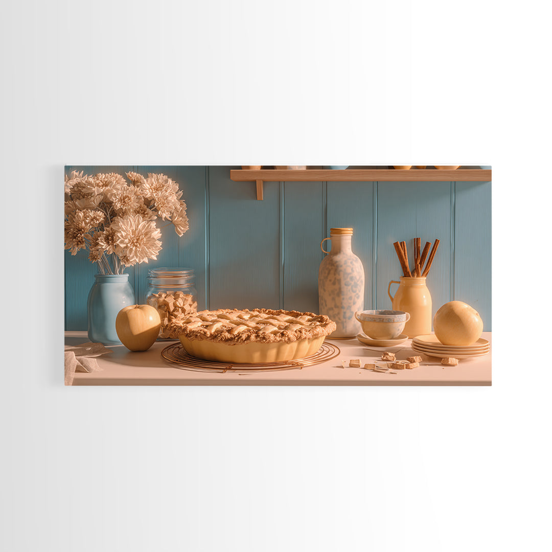 Apple Pie Cooling Framed Canvas Print, Kitchen Art, Minimalist Decor, Kitchen Decor, Kitchen, Art Deco, Kitchen Wall Art, KIT-2x1-28