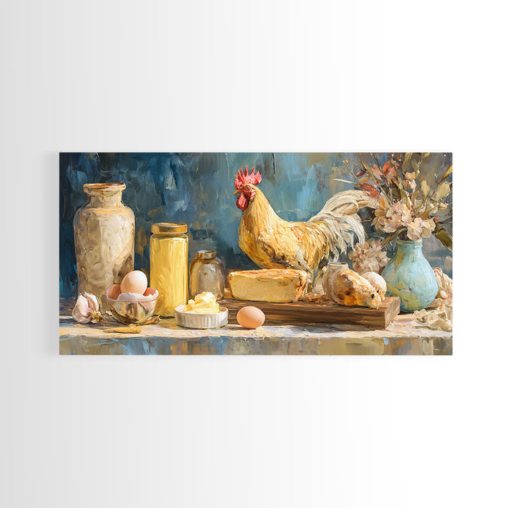 Rooster Portrait for Country Kitchen Charm Framed Canvas Print, Kitchen Art, Kitchen Wall Decor, Kitchen Decor, Kitchen, KIT-2x1-84