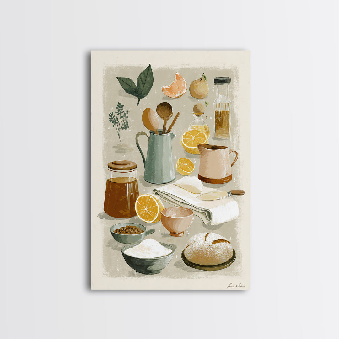 Kitchen Utensil Silhouettes Canvas Print, Kitchen Art, Home Decor, Kitchen Decor, Abstract Art, Kitchen, Digital Print, KIT-2x3-29
