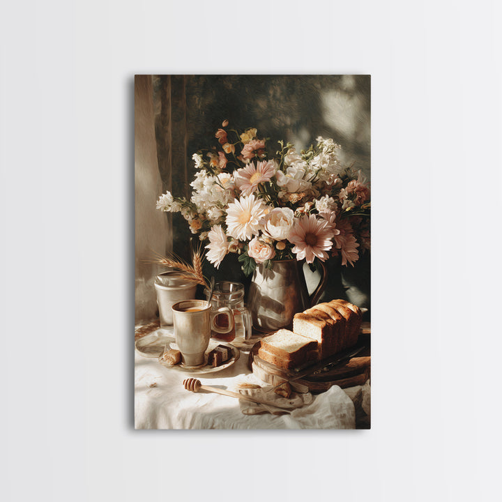 Floral Bouquet in a Kitchen Pitcher Canvas Print, Kitchen Art, Kitchen Print, Kitchen Decor, Fine Art, Kitchen, Art Print, KIT-2x3-32