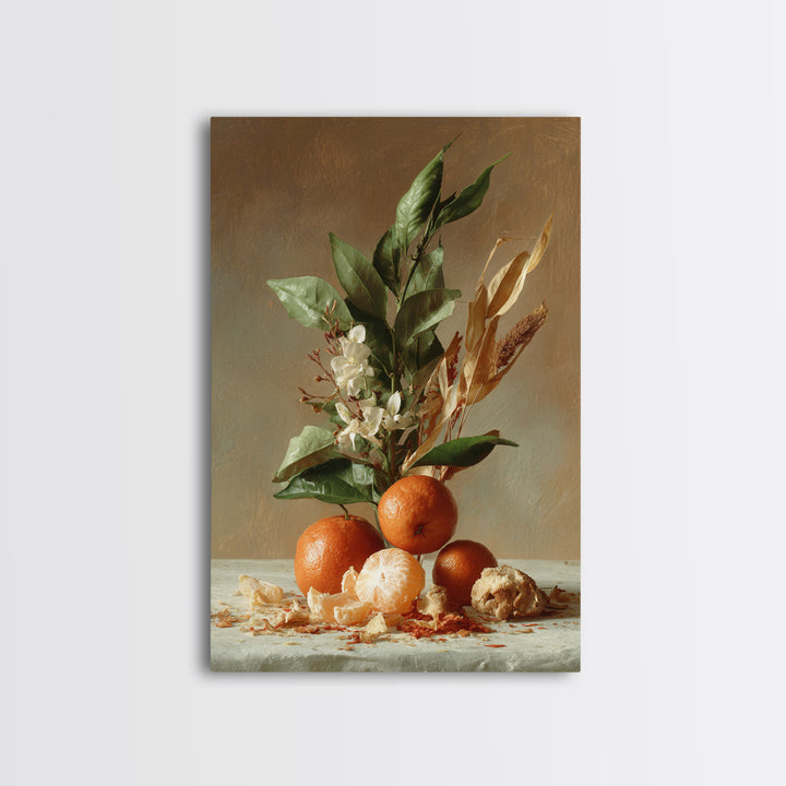 Orange Citrus Botanical Branch Framed Canvas Print, Kitchen Art, Contemporary Art, Kitchen Decor, Kitchen, Kitchen Wall Art, KIT-2x3-43