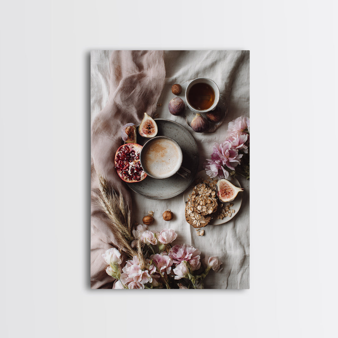Figs Pomegranates and Linen Composition Canvas Print, Kitchen Art, Minimalist Decor, Kitchen Decor, Abstract Art, Kitchen, KIT-2x3-54