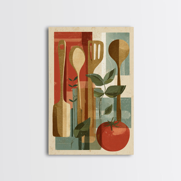 Kitchen Utensil Silhouettes Canvas Print, Kitchen Art, Kitchen Wall Art, Kitchen Decor, Abstract Art, Kitchen, KIT-2x3-77