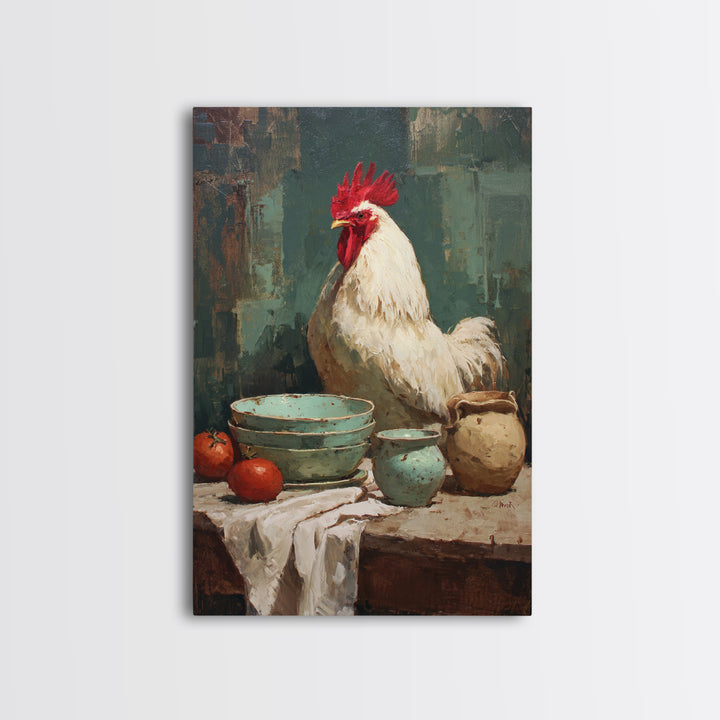 Rooster Portrait for Country Kitchen Charm Canvas Print, Kitchen Art, Printable Wall Art, Kitchen Decor, Fine Art, Kitchen, KIT-2x3-96