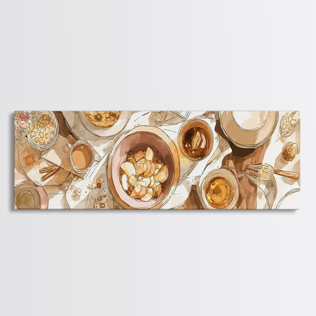 Apple Pie Cooling Canvas Print, Kitchen Art, Art Print, Kitchen Decor, Fine Art, Kitchen, Art Prints, Digital Art, KIT-3x1-48