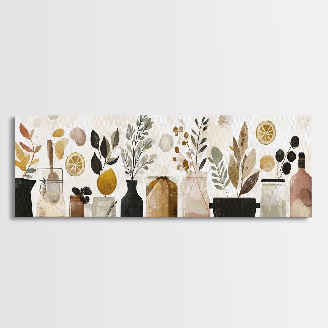 Kitchen Utensil Silhouettes Canvas Print, Kitchen Art, Kitchen Prints, Kitchen Decor, Abstract Art, Kitchen, Statement Artwork, KIT-3x1-85