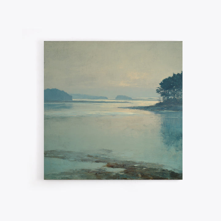 Fjord Landscape with Icy Blue Water Canvas Print, Landscape Art, Digital Print, Living Room Decor, Fine Art, Horizon, LAN-1x1-15