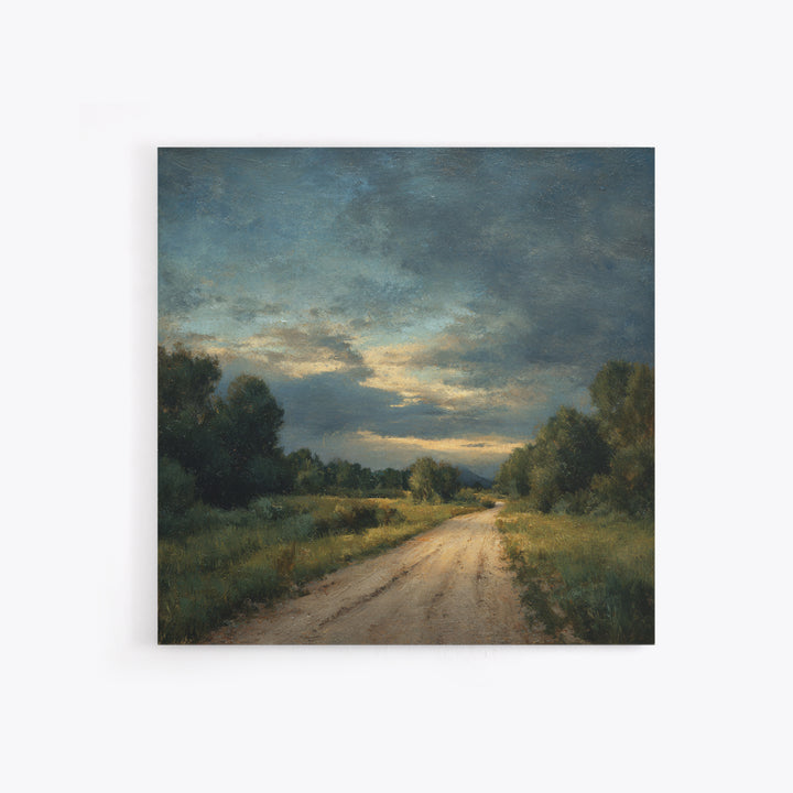 Old Country Road Canvas Print, Landscape Art, Art Prints, Living Room Decor, Horizon, Abstract Wall Art, Boho Wall Art, LAN-1x1-20