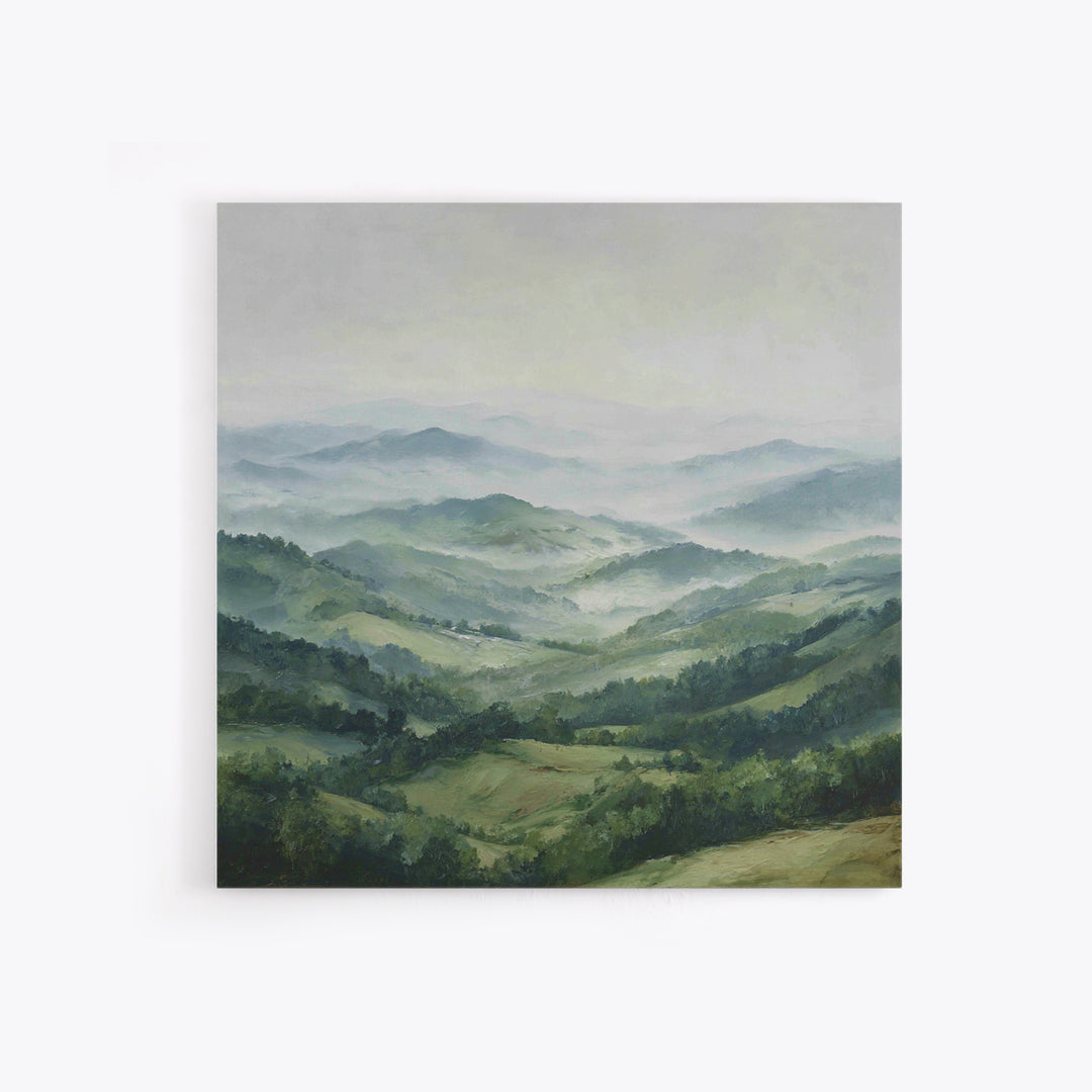 Rolling Green Hills Framed Canvas Print, Landscape Art, Wall Art Print, Living Room Decor, Fine Art, Horizon, Boho Decor, LAN-1x1-6