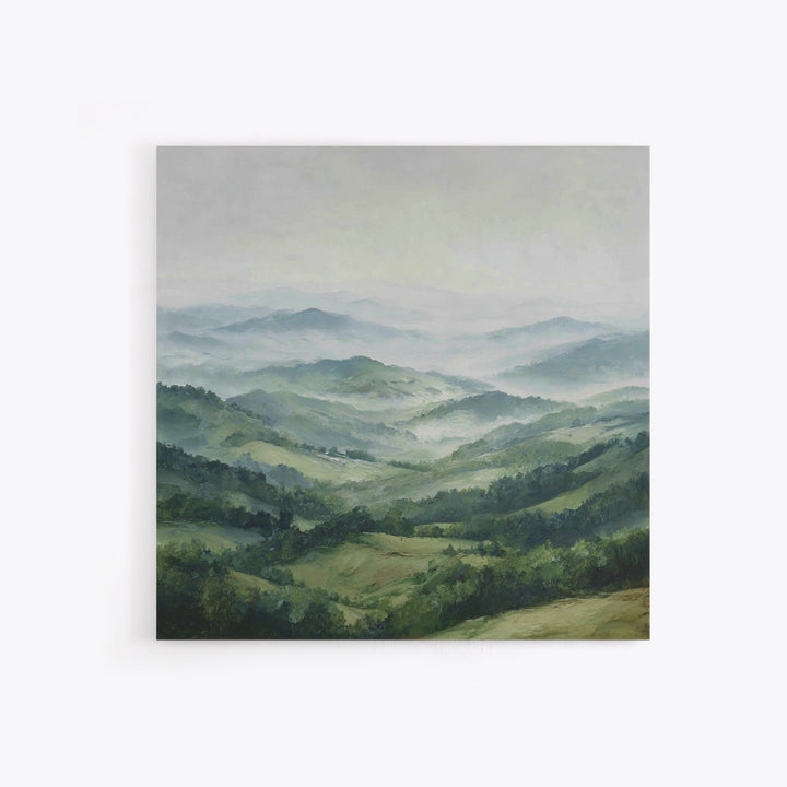 Rolling Green Hills Framed Canvas Print, Landscape Art, Wall Art Print, Living Room Decor, Fine Art, Horizon, Boho Decor, LAN-1x1-6