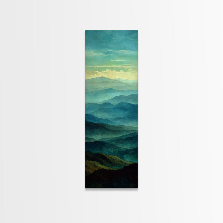 Rolling Green Hills Canvas Print, Landscape Art, Neutral Decor, Living Room Decor, Oil Painting, Horizon, Home Decor, LAN-1x3-18