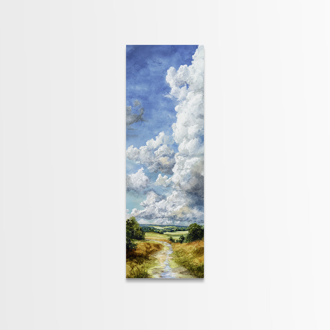Old Country Road Canvas Print, Landscape Art, Art Prints, Living Room Decor, Horizon, Abstract Wall Art, Boho Wall Art, LAN-1x3-32