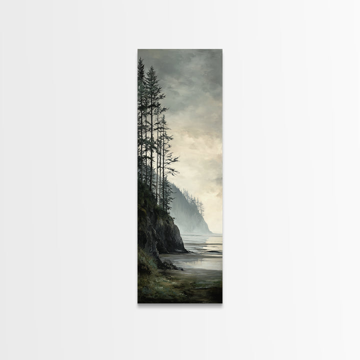 Volcanic Black Beach Framed Canvas Print, Landscape Art, Fine Art Print, Living Room Decor, Fine Art, Horizon, Digital Prints, LAN-1x3-50