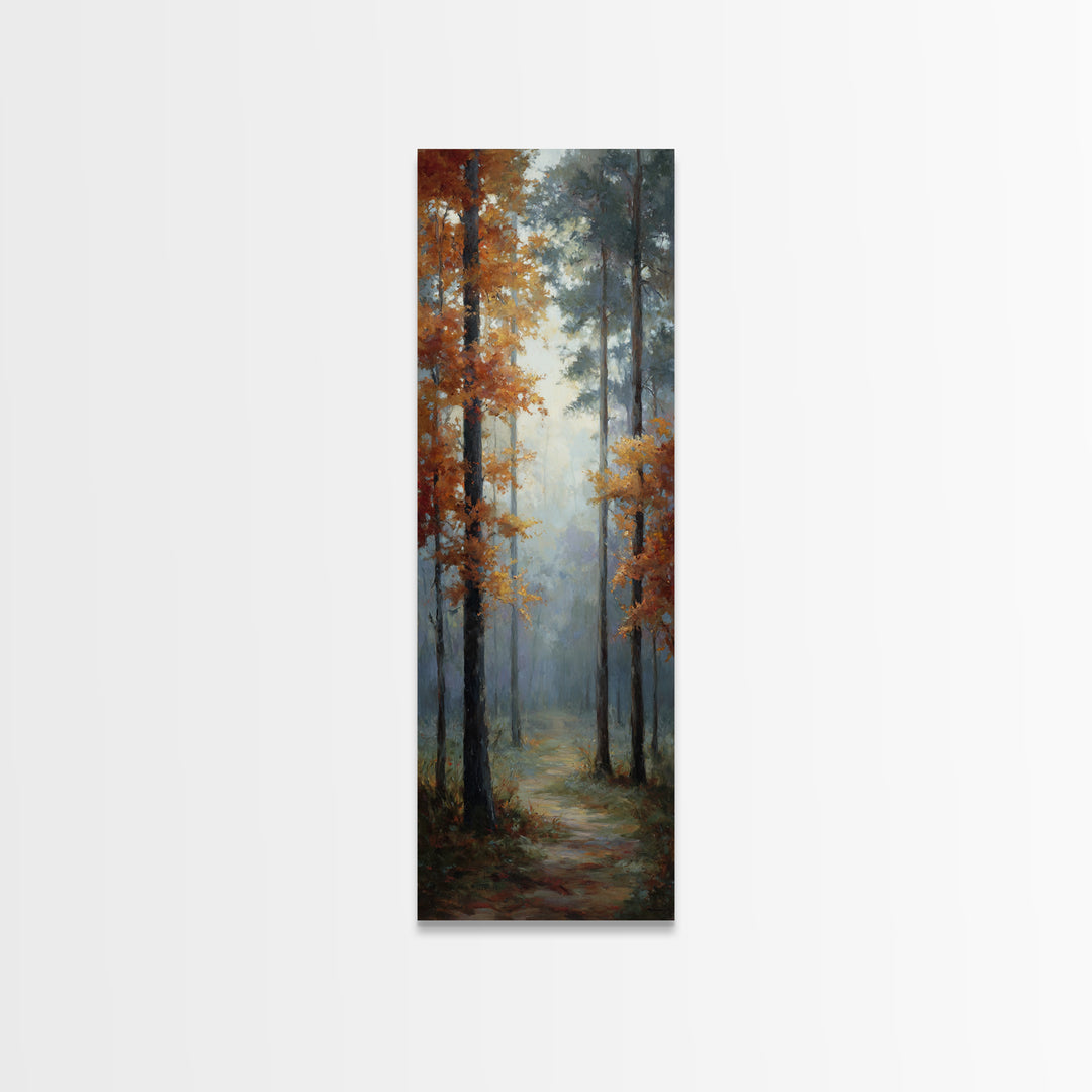 Autumn Forest Path Framed Canvas Print, Landscape Art, Wall Art, Living Room Decor, Fine Art, Horizon, Framed Wall Art, LAN-1x3-69