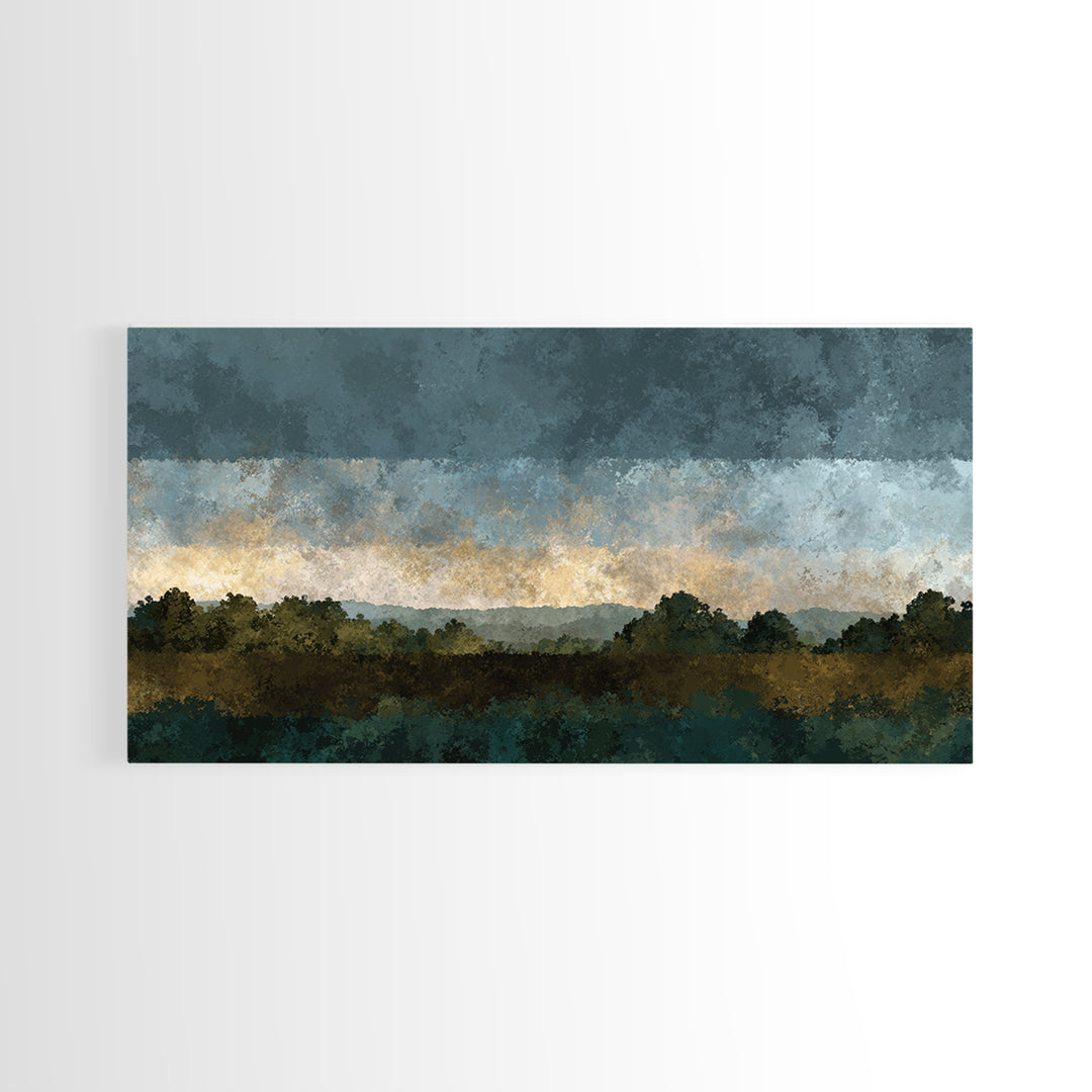 Old Country Road Canvas Print, Landscape Art, Printable Wall Art, Living Room Decor, Oil Painting, Horizon, Horizontal Wall Art, LAN-2x1-64