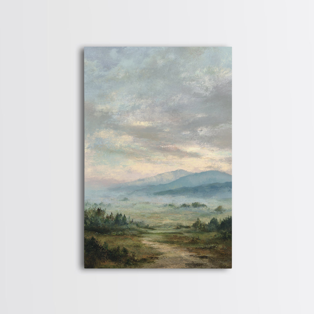 Old Country Road Framed Canvas Print, Landscape Art, Art Prints, Living Room Decor, Fine Art, Horizon, Abstract Wall Art, LAN-2x3-100