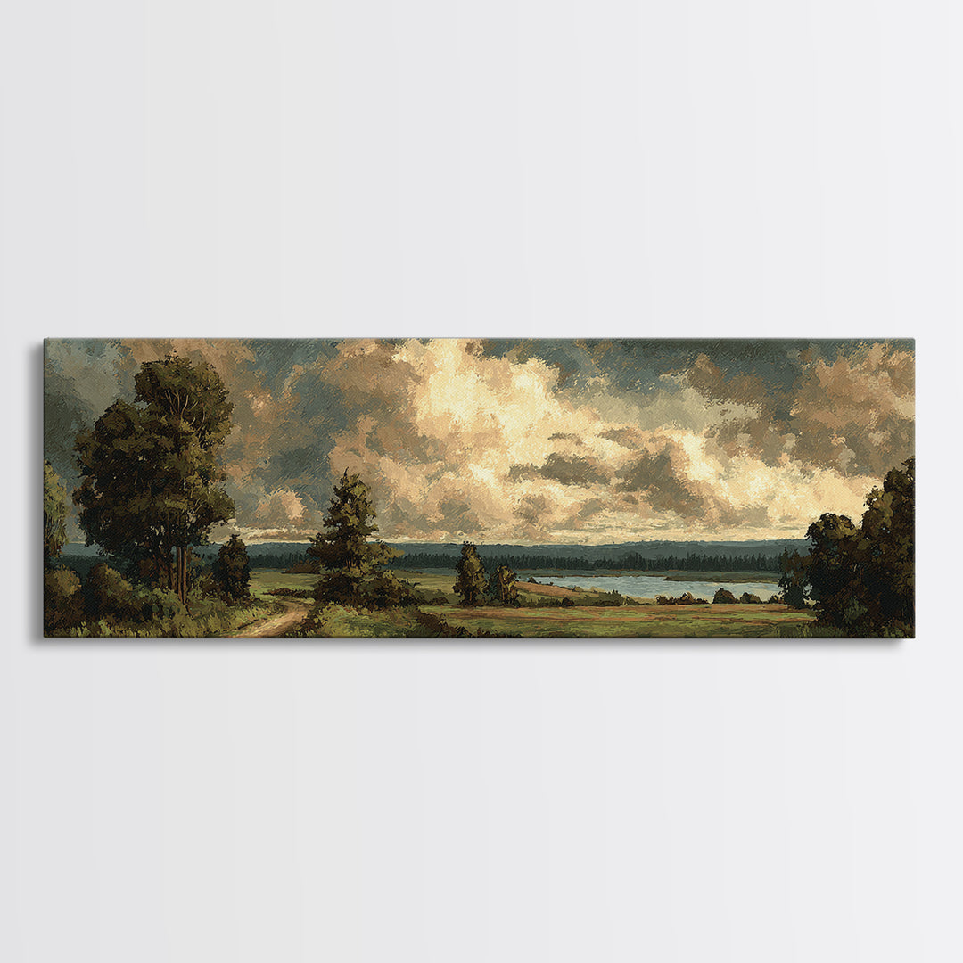 Old Country Road Canvas Print, Landscape Art, Gallery Decor, Living Room Decor, Fine Art, Horizon, Wall Art, Home Decor, LAN-3x1-36