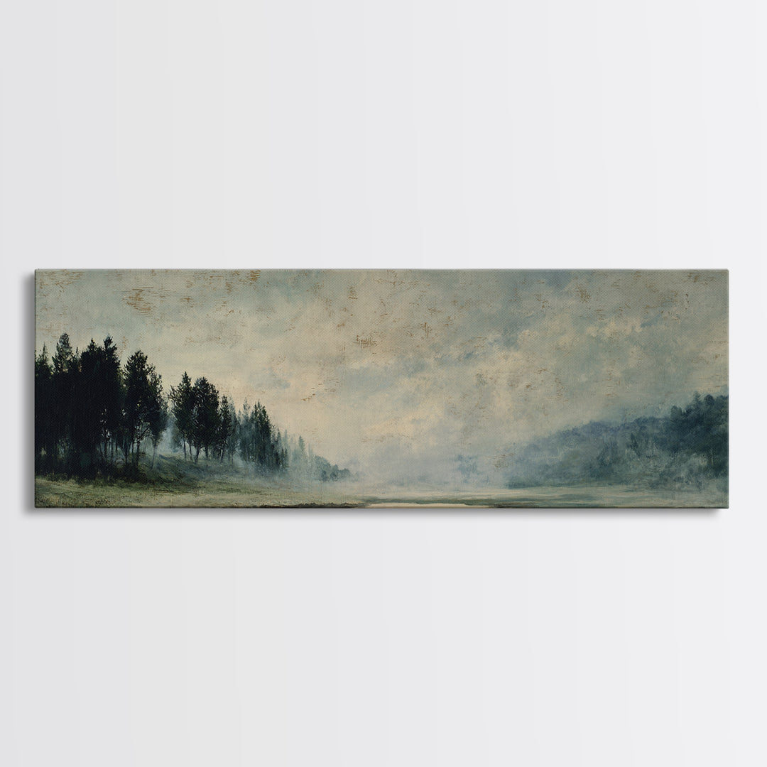 Old Country Road Framed Canvas Print, Landscape Art, Art Prints, Living Room Decor, Fine Art, Horizon, Abstract Wall Art, LAN-3x1-84