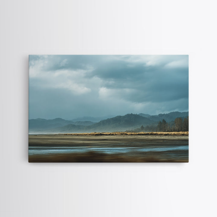 Volcanic Black Beach Canvas Print, Landscape Art, Boho Wall Art, Living Room Decor, Fine Art, Horizon, Neutral Decor, LAN-3x2-42