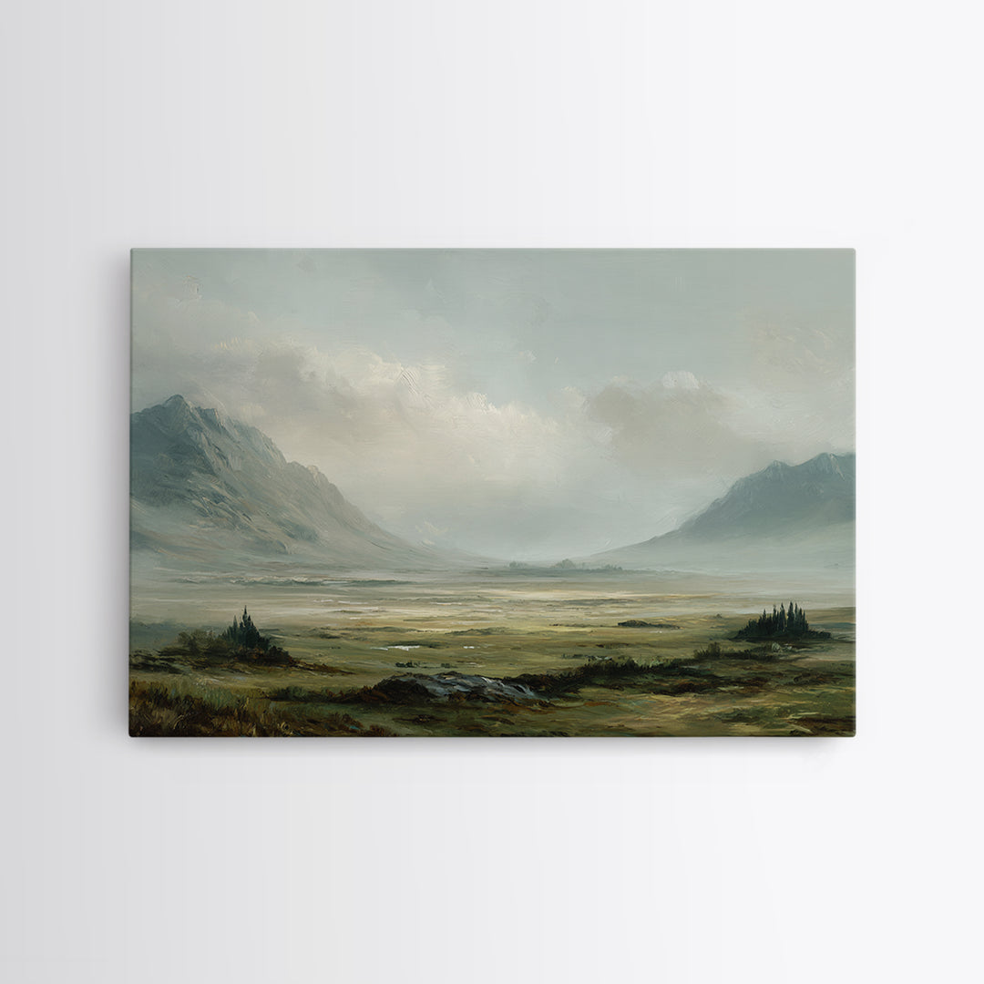 Rocky Scottish Highland Framed Canvas Print, Landscape Art, Gallery Decor, Living Room Decor, Fine Art, Horizon, Wall Art, LAN-3x2-69