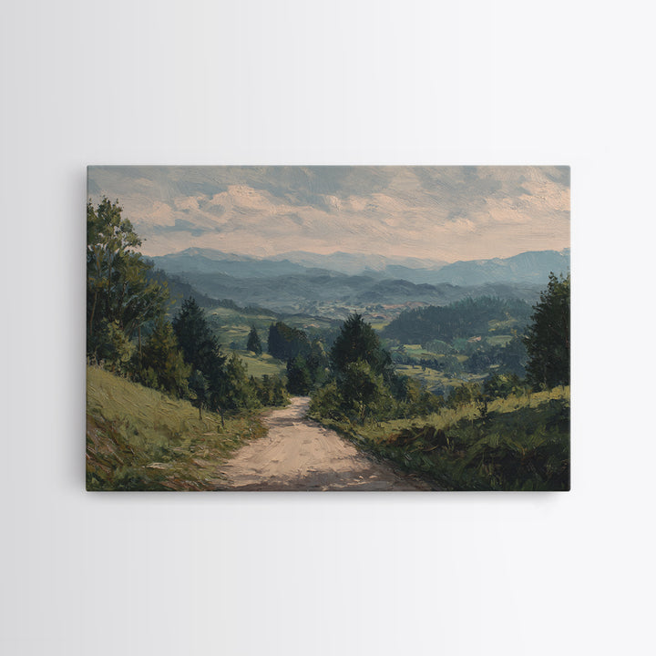 Old Country Road Canvas Print, Landscape Art, Contemporary Art, Living Room Decor, Horizon, Original Art, Framed Wall Art, LAN-3x2-72