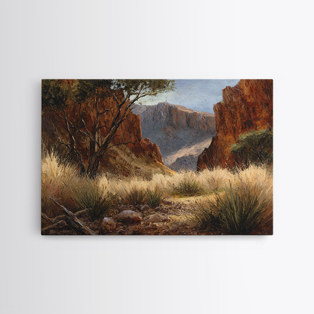 Red Canyon Walls Framed Canvas Print, Landscape Art, Fine Art Print, Living Room Decor, Fine Art, Horizon, Digital Prints, LAN-3x2-81