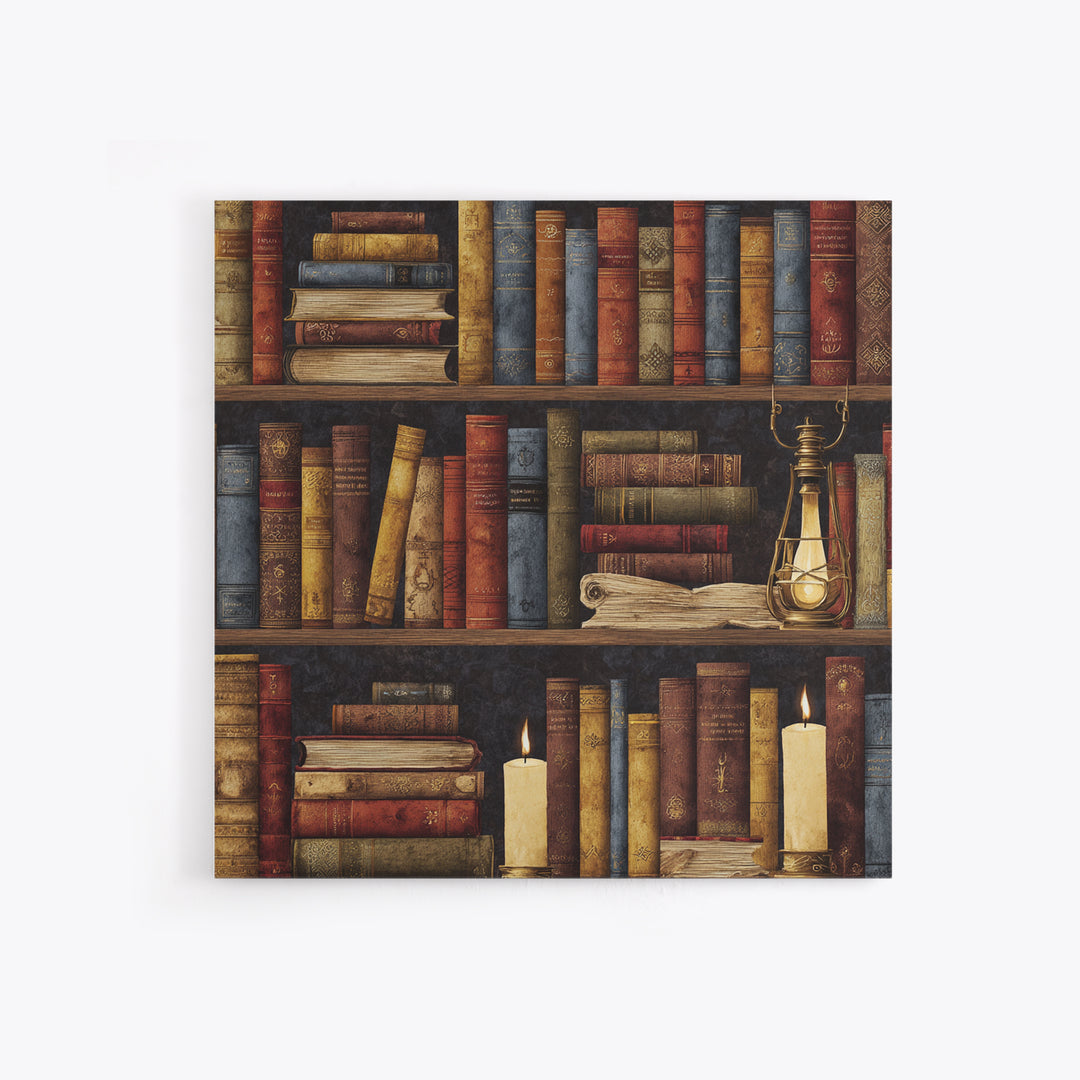 Library Shelf Pattern Canvas Print, Library Art, Gallery Decor, Library Decor, Fine Art, Archive, Wall Art, Home Decor, LIB-1x1-59