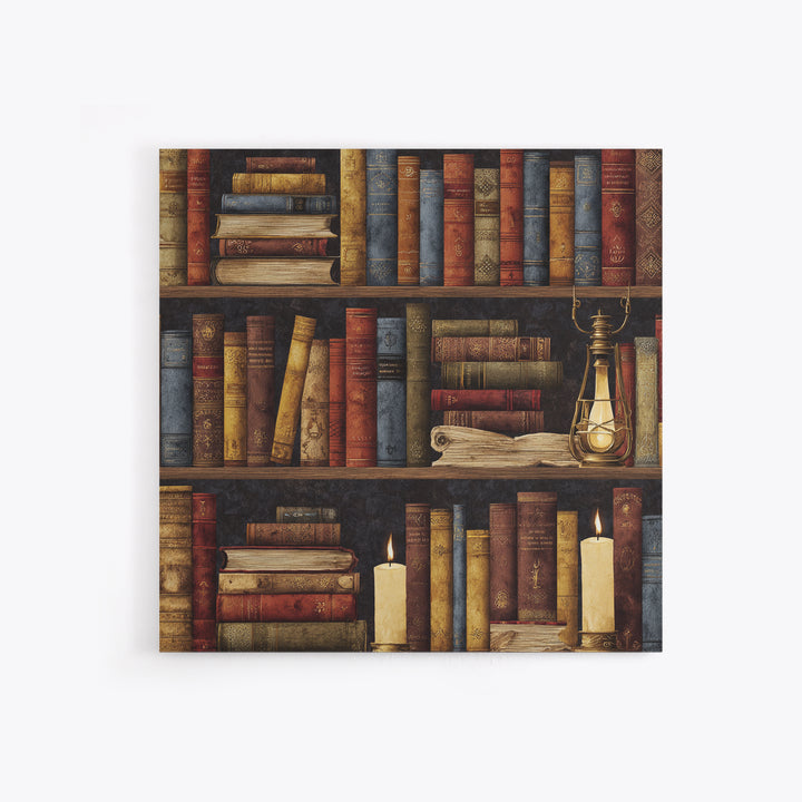 Library Shelf Pattern Canvas Print, Library Art, Gallery Decor, Library Decor, Fine Art, Archive, Wall Art, Home Decor, LIB-1x1-59