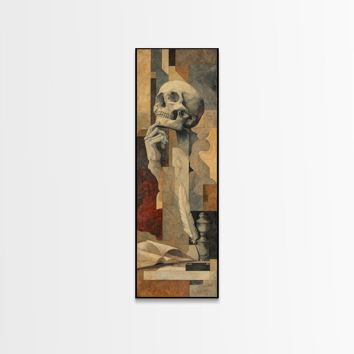 Renaissance Reading Figure Canvas Print, Library Art, Whimsical Art, Library Decor, Fine Art, Archive, Statement Artwork, LIB-1x3-59