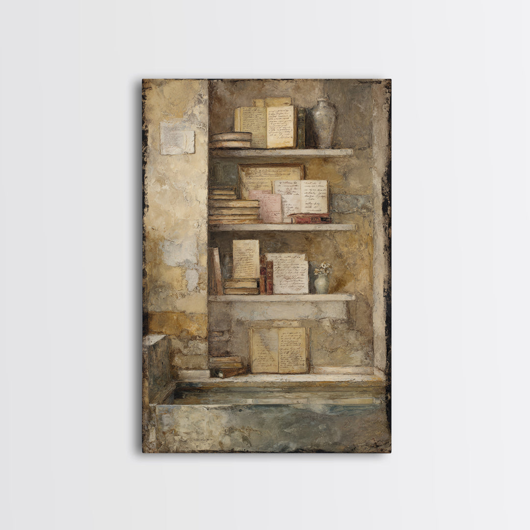 Moonlit Window with Floating Pages Canvas Print, Library Art, Gallery Decor, Library Decor, Fine Art, Archive, Wall Art, LIB-2x3-16