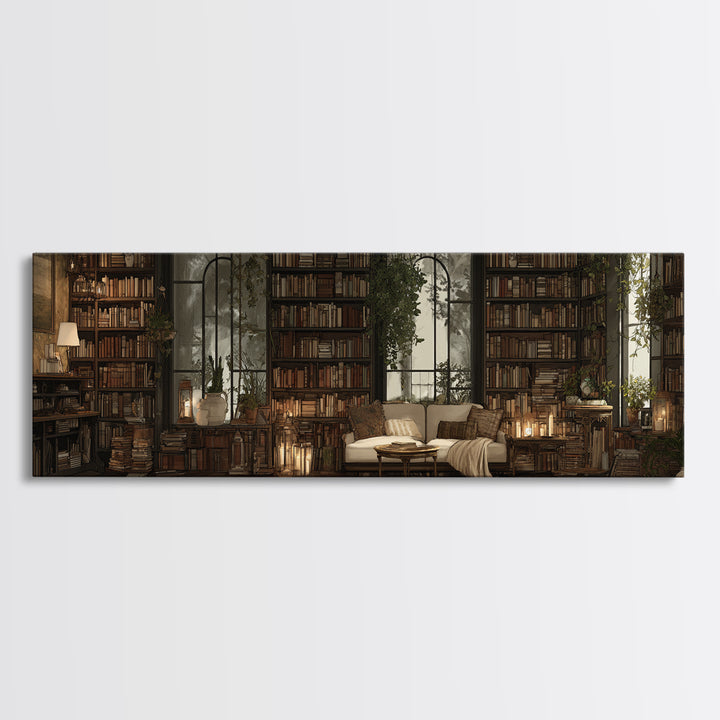 Open Book Releasing Tiny Birds Canvas Print, Library Art, Reading Nook Decor, Library Decor, Fine Art, Archive, LIB-3x1-20