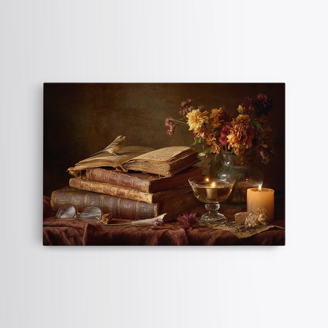 Open Book Releasing Tiny Birds Canvas Print, Library Art, Reading Nook Decor, Library Decor, Fine Art, Archive, LIB-3x2-32