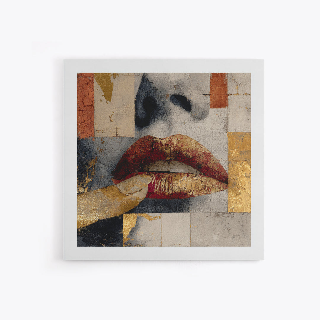 Abstract Lips and Hand Fashion Sketch Canvas Print, Line Art, Living Room Art, Living Room Decor, Abstract Art, Line, LIN-1x1-18
