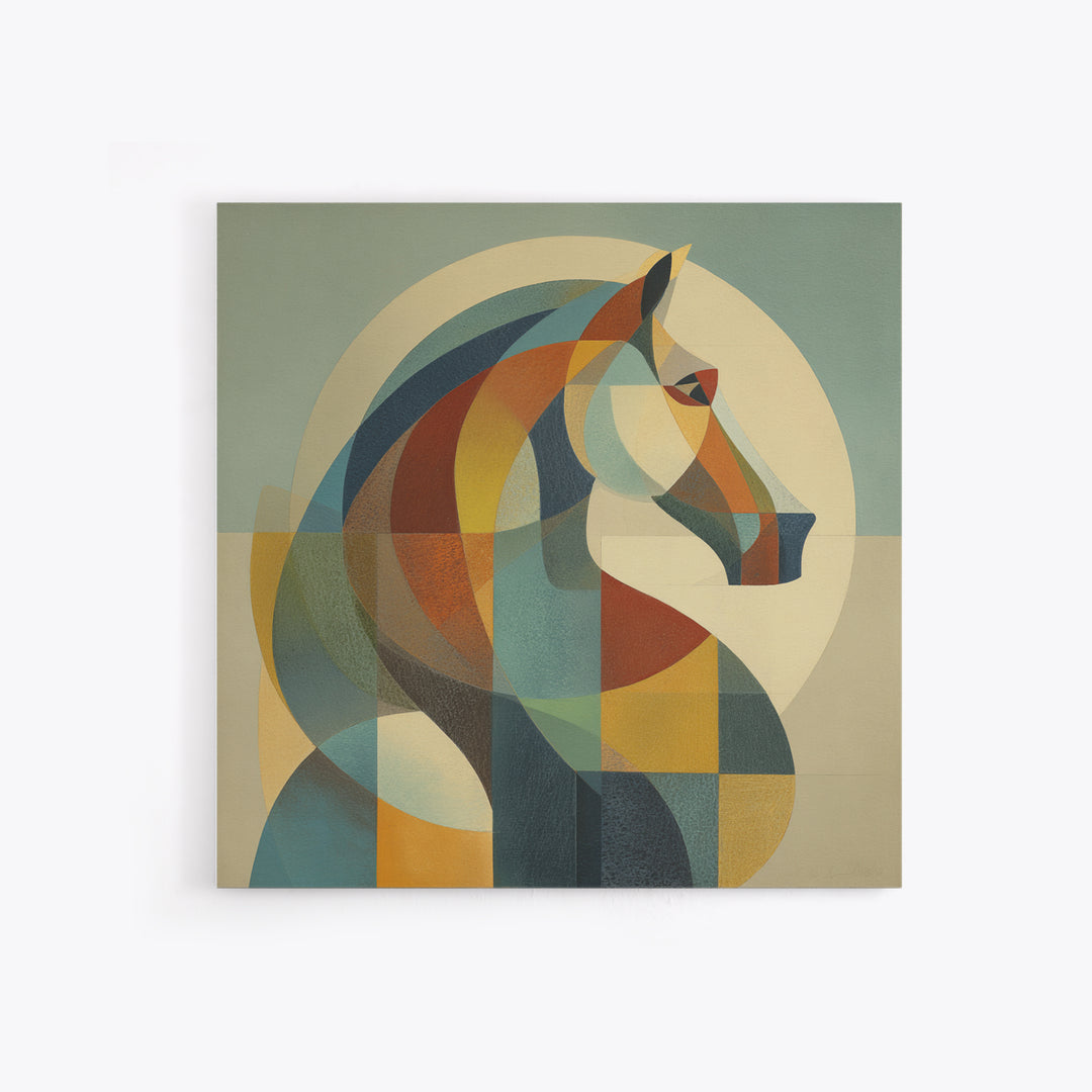 Abstract Horse Formed from Graceful Contour Canvas Print, Line Art, Home Decor, Living Room Decor, Abstract Art, Line, LIN-1x1-4