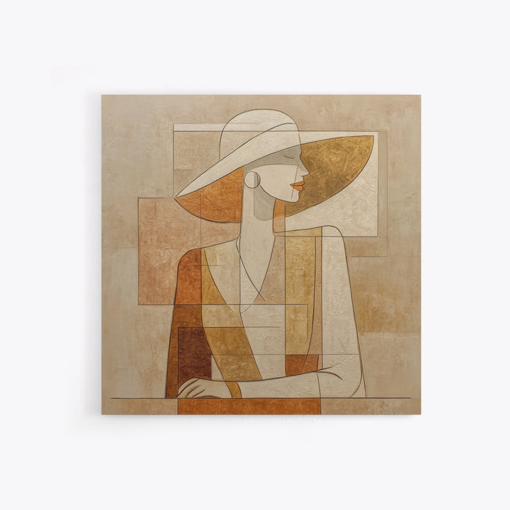 Line Drawing of a Woman Framed Canvas Print, Line Art, Portrait from Photo, Living Room Decor, Fine Art, Line, Luxury Decor, LIN-1x1-43