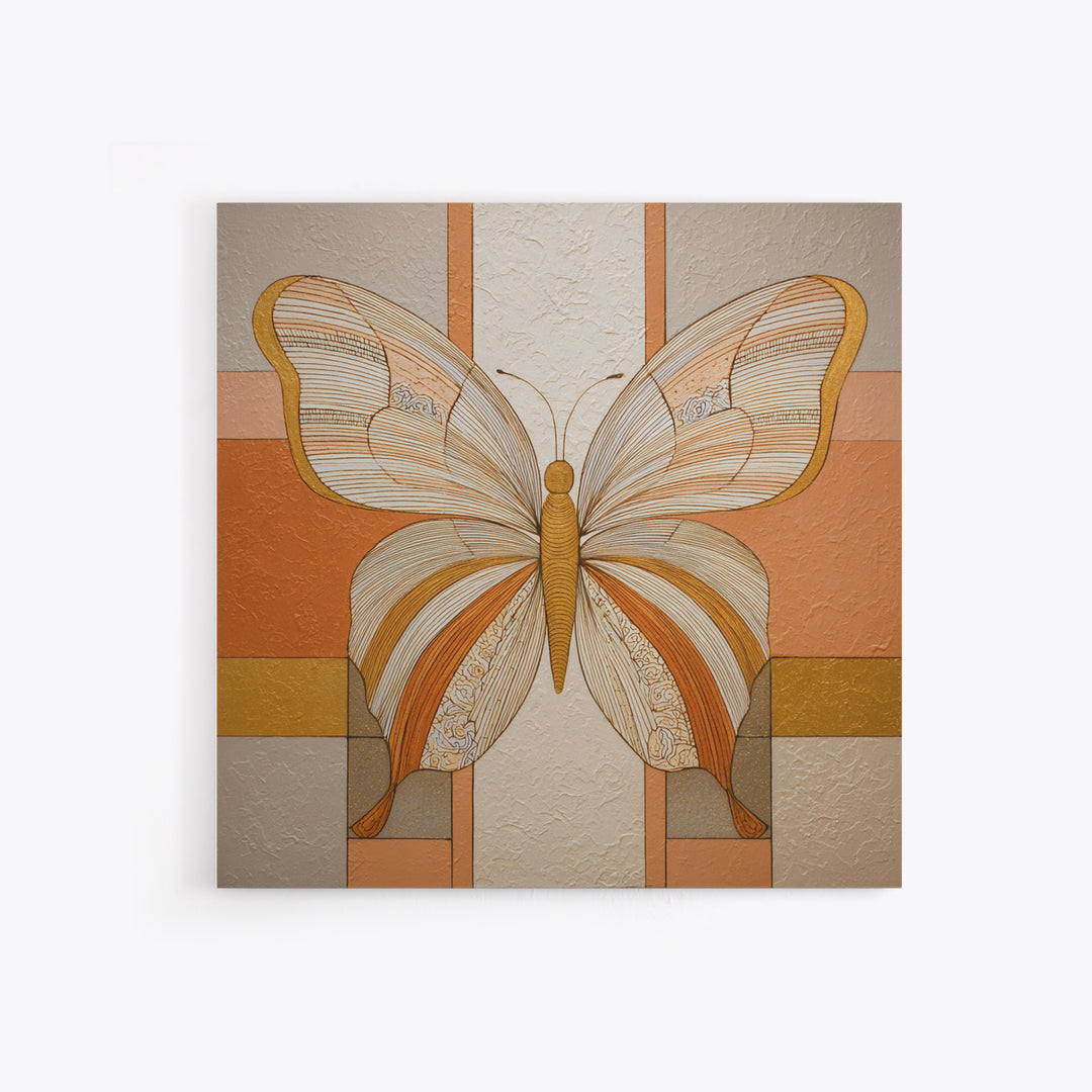 Line Art Butterfly Framed Canvas Print, Line Art, Gallery Decor, Living Room Decor, Fine Art, Line, Home Decor, Wall Decor, LIN-1x1-46