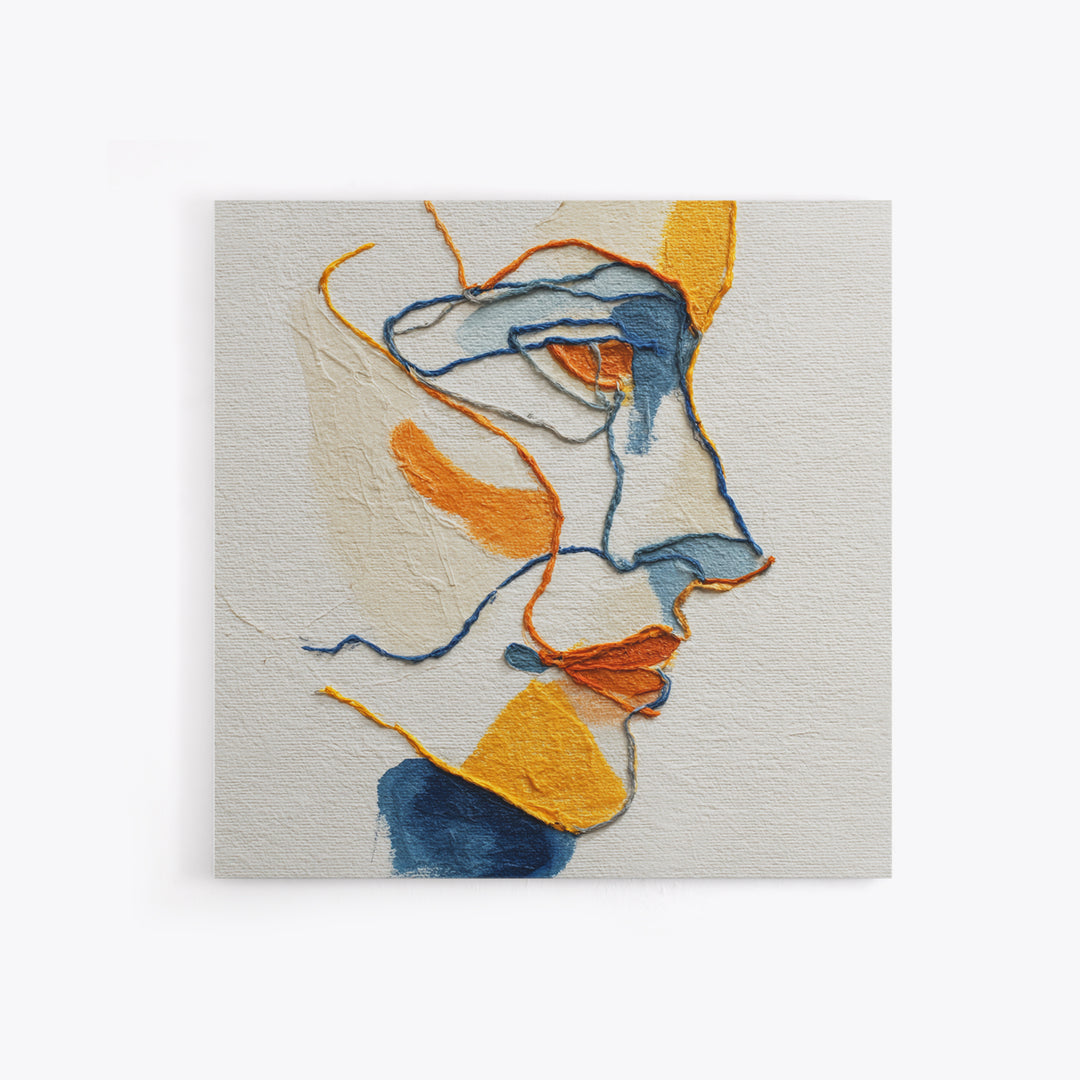 Continuous Line Female Face Framed Canvas Print, Line Art, Digital Wall Art, Living Room Decor, Line, Minimalist Wall Art, LIN-1x1-73